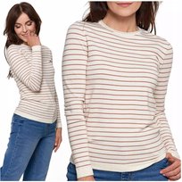 Sweter Damski Bluzka Wiskozowa w Paski Długi Rękaw Miękka Wygodna MORAJ XL