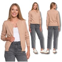 Sweter Damski Bomberka Rozpinany Lekki Sweterek Gładki Moraj L/xl