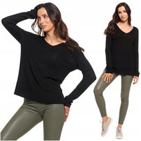 SWETER DAMSKI Cienki Luźny Dzianinowy Wiskoza Elegancki Klasyczny MORAJ XL