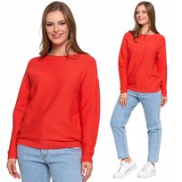 Sweter Damski Klasyczny Dzianinowy Z Wiskozy Długi Rękaw Luźny Moraj L Red
