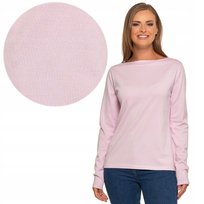 Sweter Damski Klasyczny Z Długim Rękawem W Paski Wiskoza Kobiecy Moraj S Pink