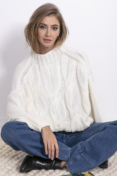 Sweter damski oversize, kremowy / Fobya - Inna marka