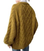 Sweter Damski Pleciony Oversize Musztardowy Pan i Pani Gadżet