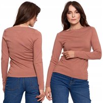 Sweter Damski Z Wiskozy Cienki O Dopasowanym Kroju Klasyczny Moraj Xxl Mocca