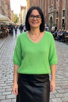 Sweter damski zielony neon 20% moher oversize miękki Uni Inna marka