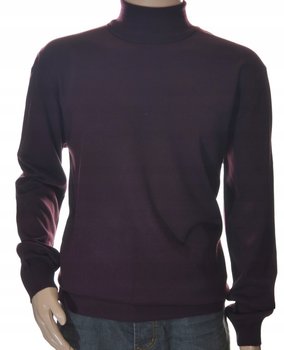 Sweter golf męski z kaszmiru i wełny merynosów kaszmirowy L śliwkowy 361 - Giovane Ricco