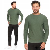 Sweter Męski Bawełniany Elegancki Klasyczny Modny 100% Bawełna Moraj S Khaki