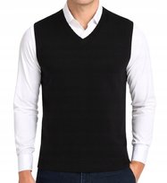 Sweter męski bez rękawów bezrękawnik pulower kamizelka męska z kaszmirem M czarny Inna marka