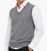 Sweter męski bezrękawnik pulower kamizelka męska z kaszmirem 2XL XXL grafit Inna marka