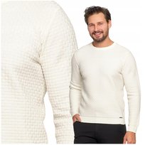 SWETER MĘSKI Elegancki Klasyczny z teksturą Modny Bawełniany MORAJ - XXL