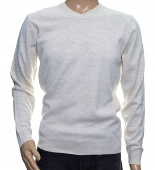 Sweter męski gładki wełniany w szpic z wełny M - Inna marka