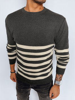 Sweter męski w paski ciemnoszary Dstreet WX2133-2XL/3XL - Inna marka