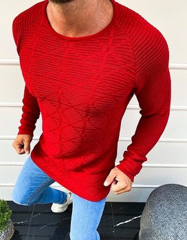 Sweter męski wkładany przez głowę czerwony WX1599-XL - Inna marka