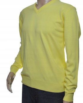 Sweter męski z kaszmiru i wełny merynosów M żółty - Inna marka