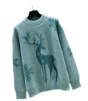 Sweter Świąteczny Renifer : Kolor - Niebieski