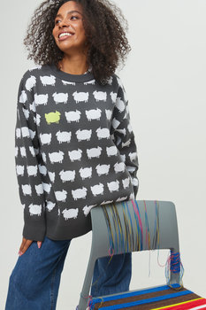 Sweter z owieczkami antracyt M/L - Inna marka