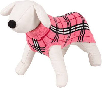 Sweterek dla psa Happet róż krata M-30cm - Happet