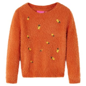Sweterek Dziecięcy Kwiatki Palony Pomarańcz 128cm - Zakito Europe