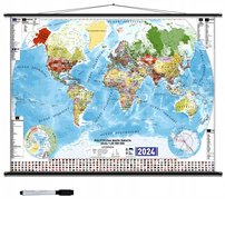 Świat. Mapa na ścianę Suchościeralna 1:28 500 000