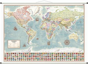 Świat polityczny - stylizowana mapa ścienna wersja angielska, 1:21 200 000 - Opracowanie zbiorowe