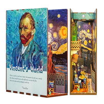 Świat Vincenta HABARRI Tonecheer Book Nook domek między książki drewniany składany książka van Gogh