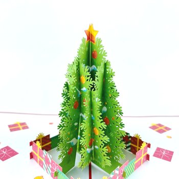 Świąteczna Choinka, Bożonarodzeniowa Kartka 3d - GrandGift