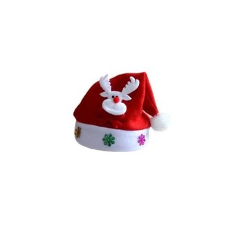 Świąteczna czapka z migającym motywem - renifer czerwononosy Rudolf - Inny producent