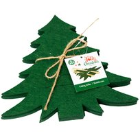 Świąteczna Kieszonka Etui Pokrowiec Na Sztućce Filc Kształt Choinka Zielony 4 Sztuki