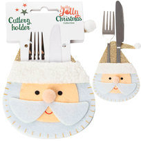 Świąteczna Kieszonka Etui Pokrowiec Na Sztućce Filc Kształt Mikołaj 10X14,5 Cm