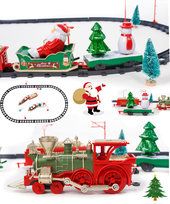 Świąteczna Kolejka Obrotowa Elektryczna Pociąg Lokomotywa Dymiąca Para Dźwięk Tor 4,9m