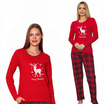 Świąteczna Piżama Bawełniana Damska Rękaw Xxl