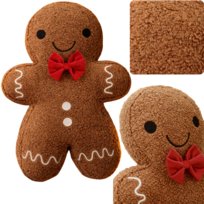 Świąteczna Poduszka Dekoracyjna Ciastek Piernik Brązowa Ozdobna 39x27