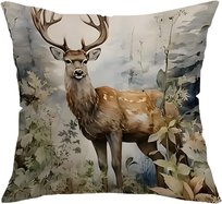 Świąteczna Poszewka na Poduszkę z Reniferem Bawełniana 45 x 45 cm