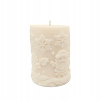 Świąteczna świeca sojowa Walec Święty Mikołaj Świeczka kremowa Christmas Home 180g