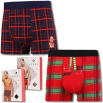 ŚWIĄTECZNE BAWEŁNIANE BOKSERKI MĘSKIE PREZENT MIKOŁAJ ŚWIĘTA 2PAK MORAJ XXL