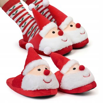 ŚWIĄTECZNE KAPCIE NA PREZENT CIEPŁE ANTYPOŚLIZGOWE PANTOFLE ŚWIĘTY MIKOŁAJ - Inna marka