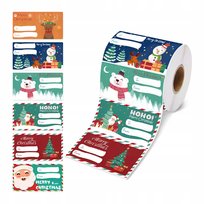 ŚWIĄTECZNE NAKLEJKI NA PREZENTY ETYKIETY DO PREZENTÓW ZESTAW 500 szt ŚWIĘTA