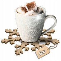 Świąteczne Podkładki Pod Szklankę Kubek Bożonarodzeniowe Gwiazdki 6Szt