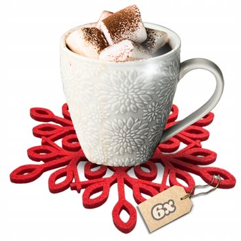 Świąteczne Podkładki Pod Szklankę Kubek Bożonarodzeniowe Gwiazdki 6Szt - Iteams4now