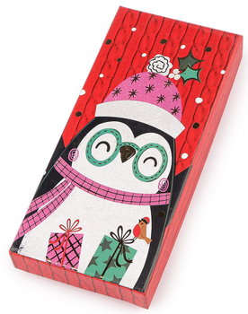 Świąteczne pudełko prezentowe - Pingwin w czapce - Stoklasa