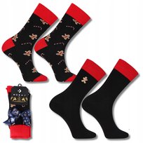 Świąteczne Skarpetki Bawełniane Skarpety Męskie 2-Pak Prezent Moraj 39-42