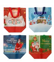 Świąteczne Torby 4 Szt 26×18 Cm Pakowanie Prezentów Wielokrotnego Użytku
