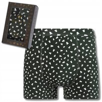 ŚWIĄTECZNE ZIELONE BAWEŁNIANE BOKSERKI MĘSKIE W CHOINKI PREZENT MORAJ M