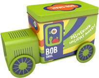 ŚWIĄTECZNY Box lokomotywa z ZABAWKĄ i NAKLEJKAMI Bob Snail 108 g | ZDROWE PRZEKĄSKI od ŚLIMAKA na PREZENT