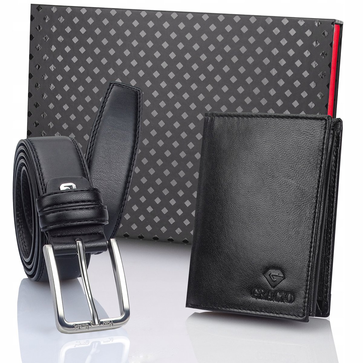 Świąteczny Komplet Dla Niego Portfel Gracio z Paskiem Pierre Cardin