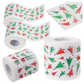 ŚWIĄTECZNY PAPIER TOALETOWY KOLOROWE CHOINKI NA PREZENT OZDOBA ŁAZIENKI - OnlyU
