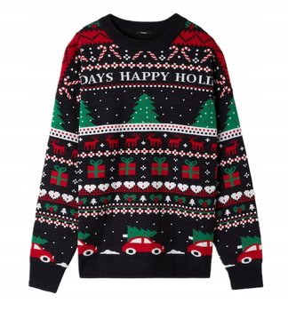 Świąteczny Sweter-Ek Z Długim Rękawem Bożonarodzeniowe Wzory Christmas M - Inna marka