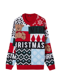 Świąteczny Sweter-Ek Z Długim Rękawem Świąteczne Wzory Miś Christmas M - Inna marka