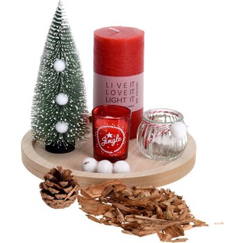 Świąteczny zestaw dekoracyjny ze świecami, 7 elem - Home Styling Collection