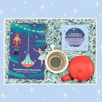 Świąteczny Zestaw Prezentowy Holiday Wonderland Box With Tea. Bogaty Zestaw Wysokogatunkowych Herbat Sypanych Z Czerwonym Kubkiem Do Parzenia W Świątecznym Podarunku - Cup&You
